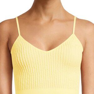 No Boundaries Pale Yellow Ribbed Seamless Cami Crop Top Jrs XXXL (15-17)